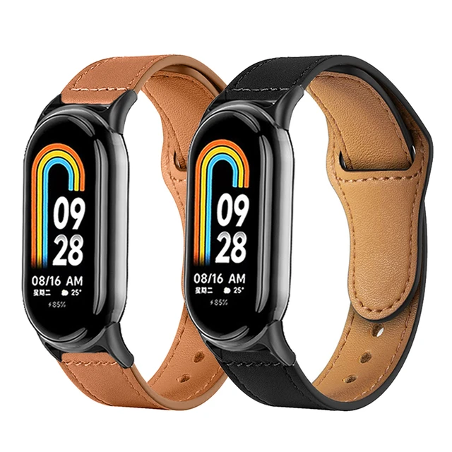 Correa de cuero NFC para xiaomi Mi band 8, accesorios de reloj, correa para Mi  band 8 - AliExpress