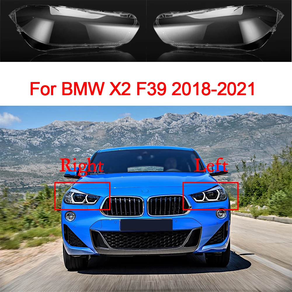 

Крышка для автомобильного объектива левая/правая для BMW X2 F39 2018 2019 2020 2021, крышка для фары, прозрачная крышка для фар, подходит для автомобильных аксессуаров