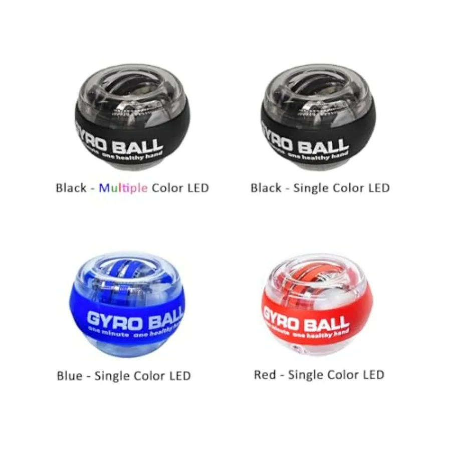 4pcs Gyro Ball Wrist Exerciser, Forearm Trainer, Gyroscopic Ball for Stronger Arms, Wrists and Fingers with LED Lights