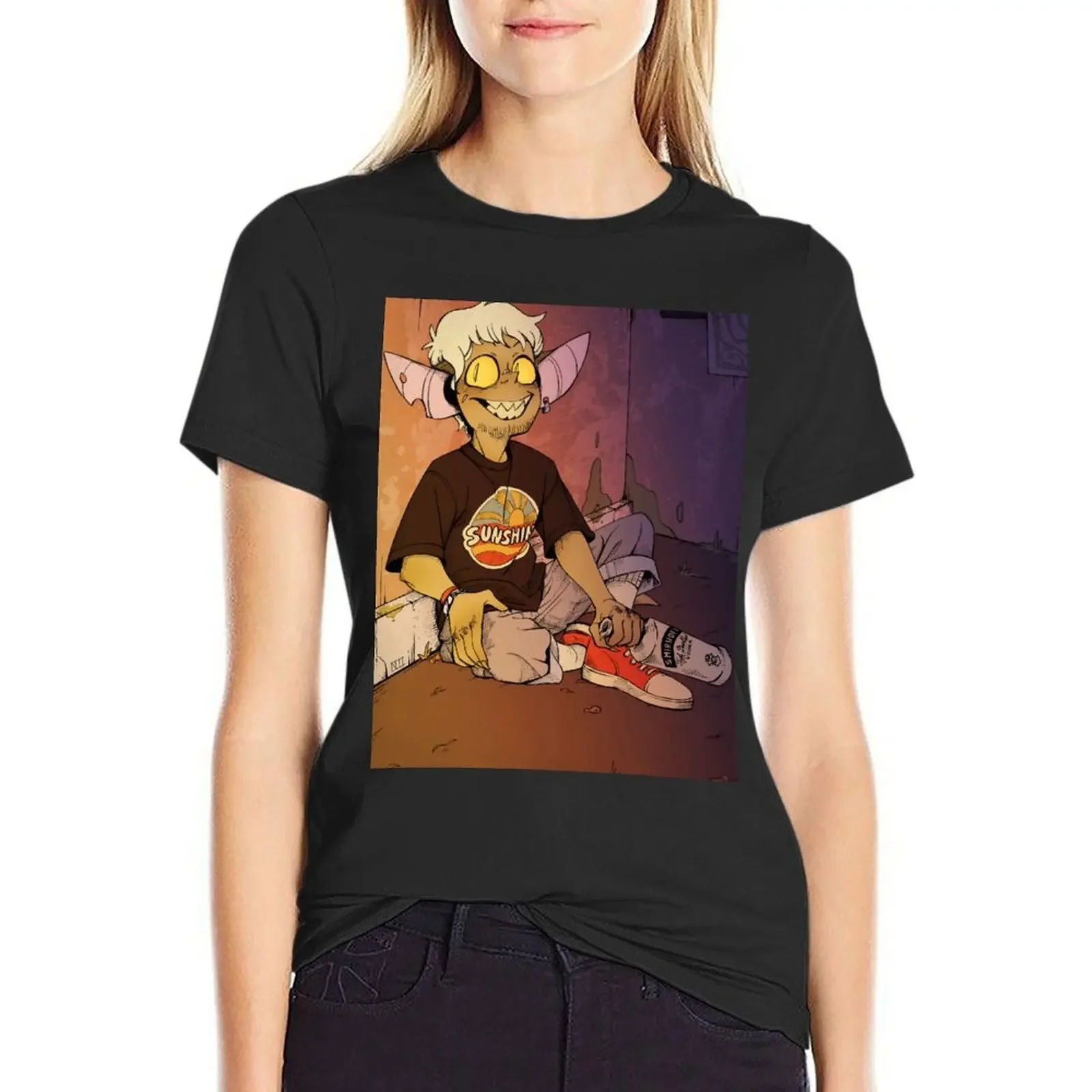 

Malcom hanging out T-Shirt female hippie clothes shirts graphic tees graphic t-shirts for Women