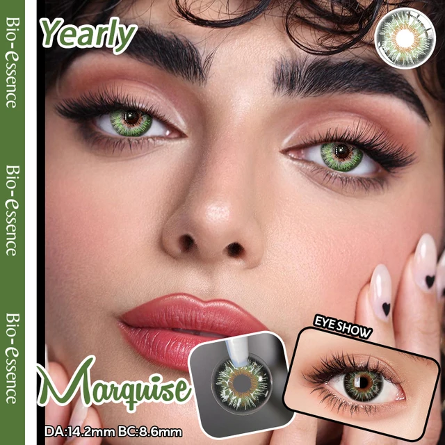 Bioessence 1 Pair Colored Contact Lenses for Eye Color Lenses Brown