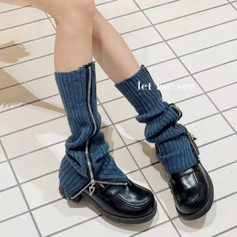 Autumn Winter Lolita Leg Warmers Women Long Socks Wool Knitted Foot Cover Arm Warmer Y2K Crochet Heap Socks Boot Cuffs Stockings