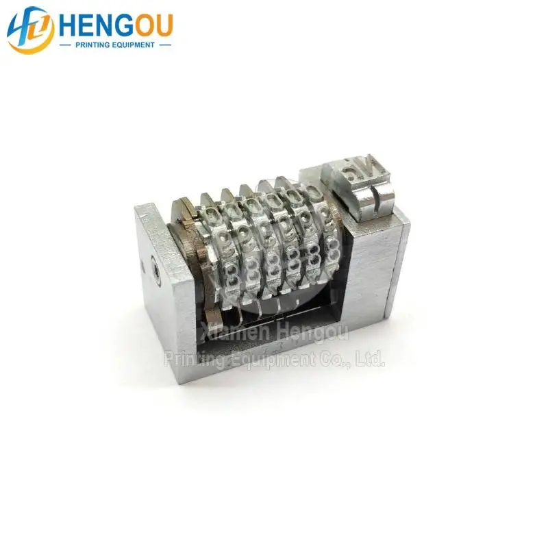 

6 digits 4x8 backward full steel numbering machine Gothic Font jump mode 098765...
