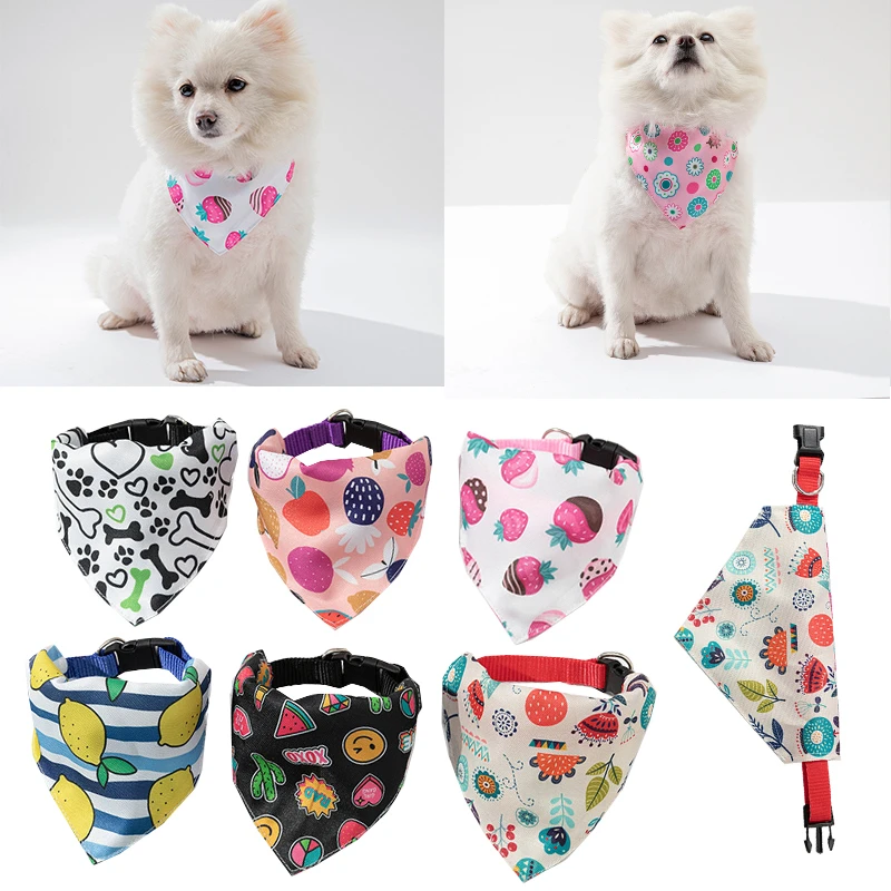 Adjustable Dog Bandanas Large Pet Scarf Pet Cotton Plaid Washable Bow Ties Collar Cat Dog Scarf Large Dog Accessories Kerchief