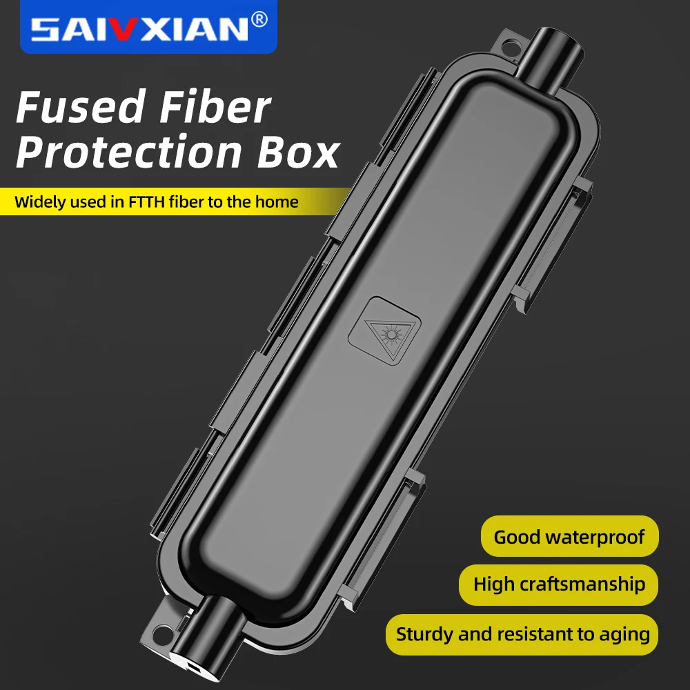 Fiber Optic Protection Box Drop Cable Rotection Box 10/50pcs Heat Shrink Tubing FTTH Type Waterproof