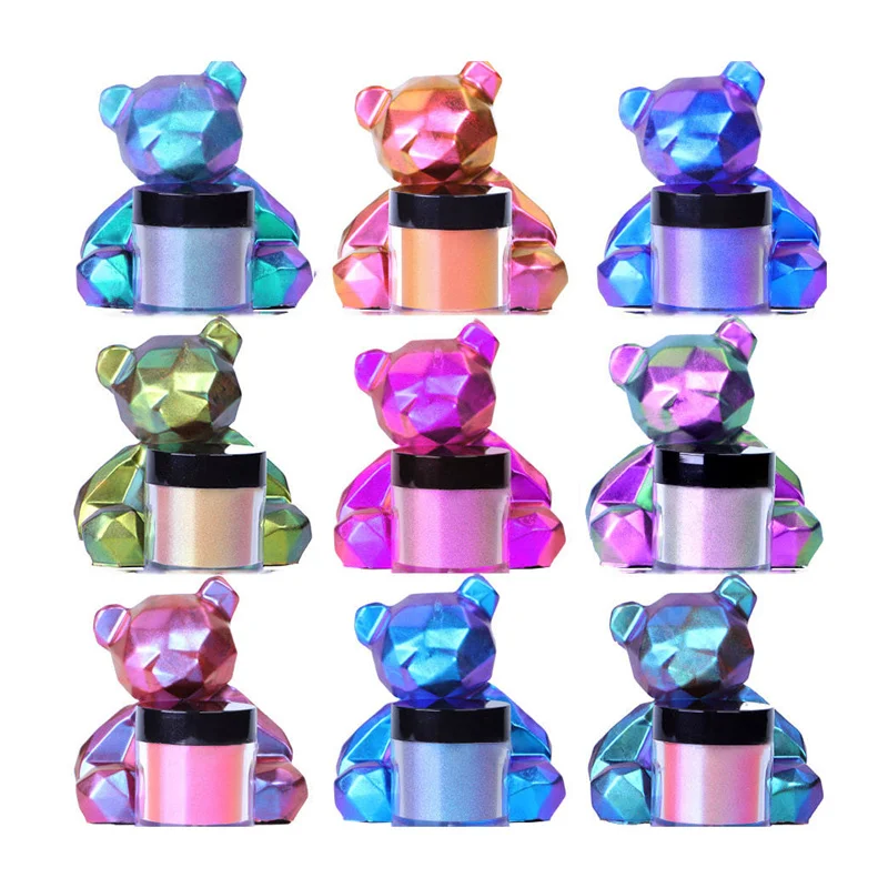 8pcs Mirror Chameleons Resin Pigment Set Magic Discolored Pearlescent Powder Epoxy Resin Glitter Kit DIY Jewelry Making Dye Tool