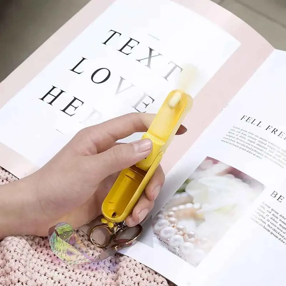 Wholesale 1pcs Cute Mini Fan Hand USB Fold Portable Bedside Office Kipas Charge Battery Table Desk Cooling Folding Handheld Fan