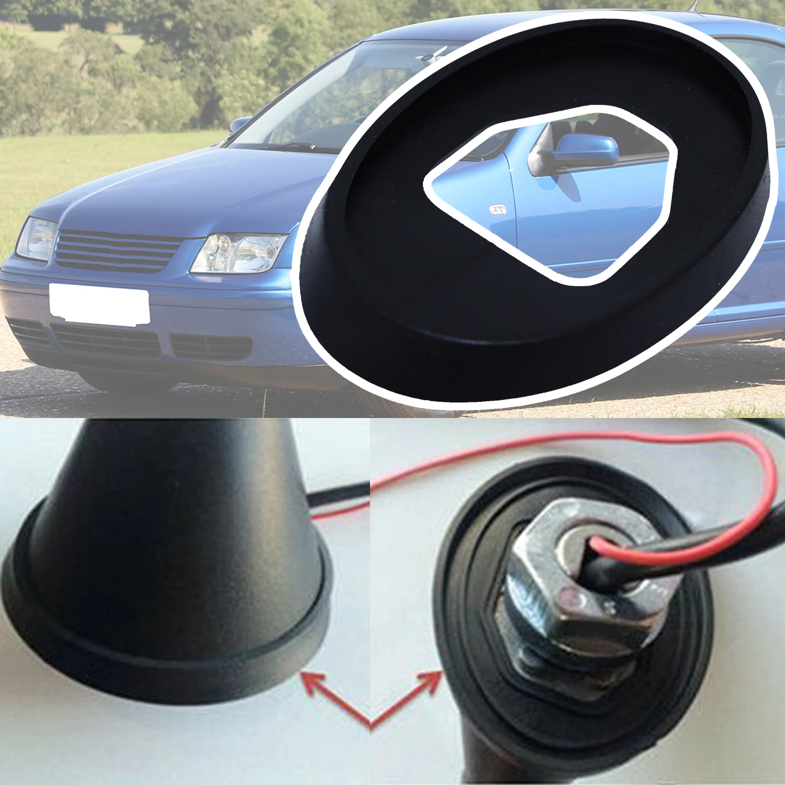 Per Vw Golf 3 4 1993 - 2006 Jetta A3 A4 Bora Passat B4 B5.5 Polo 6R 9N Tiguan 5N Car Roof Mast Whip Antenna Antenna Base Seal