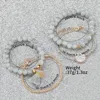 5PCS Ladies Roman Digital Quartz Watch Large Dial Full Sky Star Women's Watches Bracelet Set Birthday Gift No Box 6