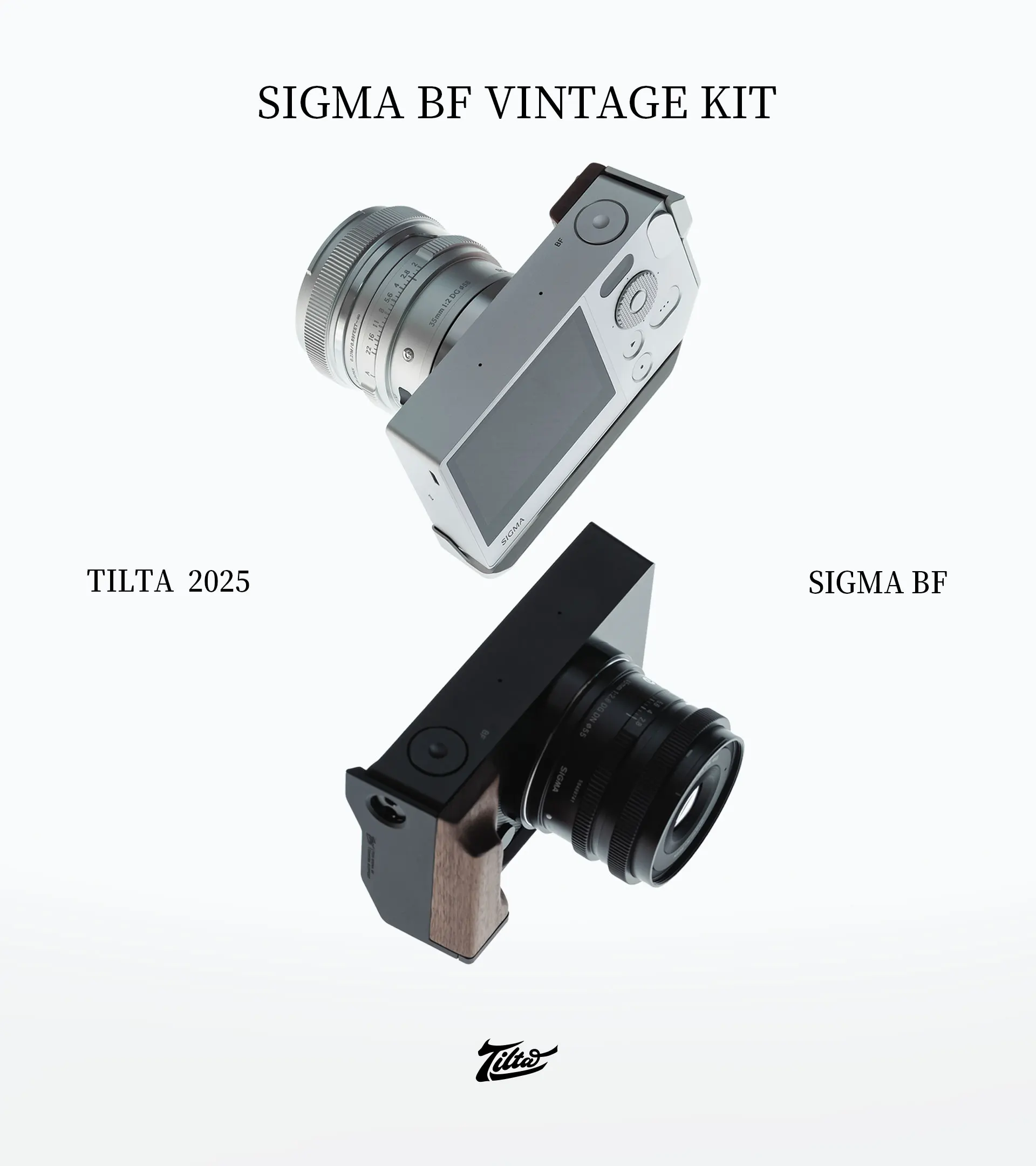 TA-T85 Mounting Baseplate With Wooden Grip for Sigma BF Vintage Full Camera Cage