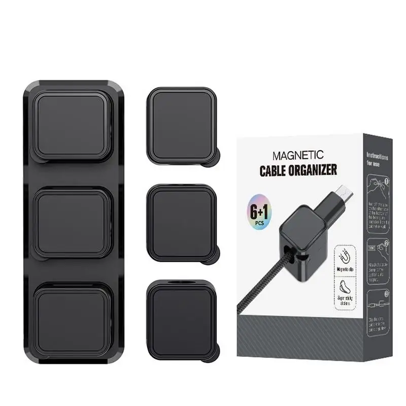 Magnetic Cable Clip Adhesive Desk Wire Management Organizer Adhesive Under Desk USB Cable Management for Car Home Desktop Wall