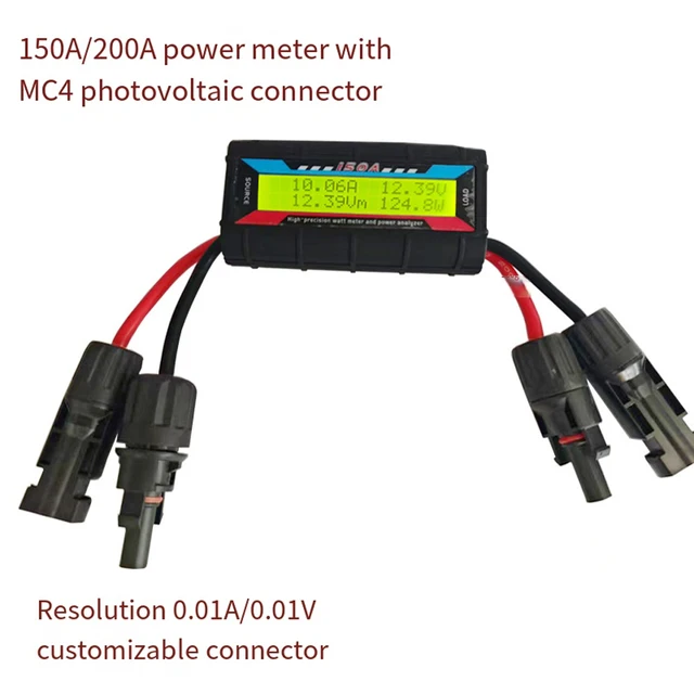 Compteur de puissance 150A/200A pour modèle d'avion RC, analyseur de courant, testeur d'énergie solaire avec connecteur photovoltaïque 1