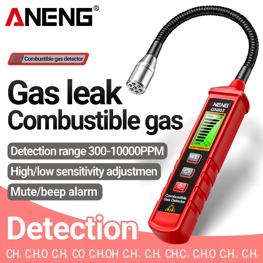 ANENG GN803 가연성 가스 감지기 가스 탱크 누출 시험기 -1060 ℃ /2080%RH LCD 디스플레이 가스 센서 미터(사..