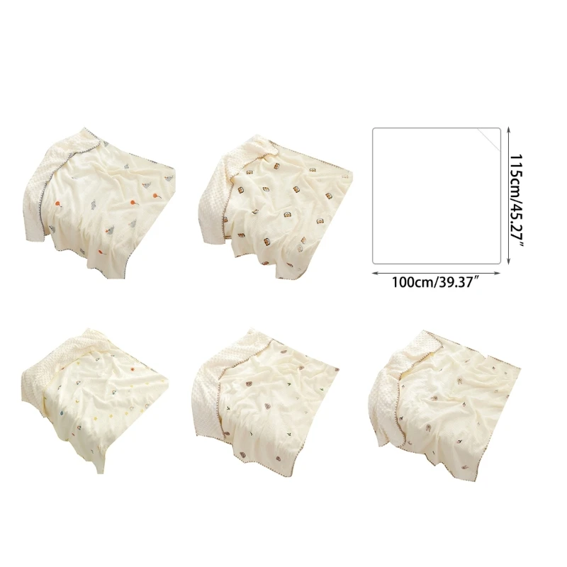 Baby Blanket for Girls Boys Infant Swaddles Cloth Small Quilts with Dotted Backing, Receiving Blanket Bed Crib Accessory