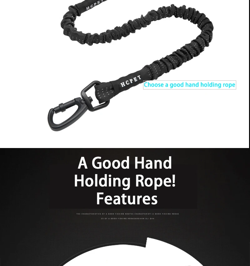 Large Dog Leash Elasticity Bungee Dog Training Leash with Soft Handle Pet Dog Running Walking Nylon Lead Rope Dog Supplies