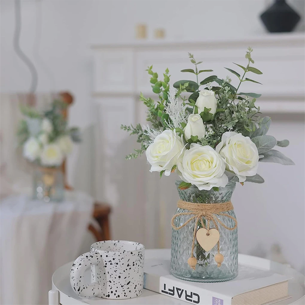 

Eco-friendly Fake Plant In Vase - And Realistic Appearance Elegant Artificial Silk Roses In Vase