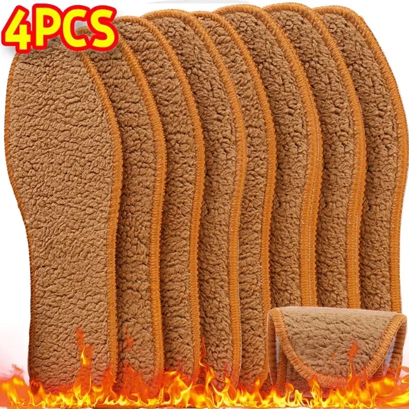 Self Heated Thermal Insoles for Shoes Wool Thicken Warm Soft Shoes Pads Breathable Skin-friendly Insoles for Feet Care Winter