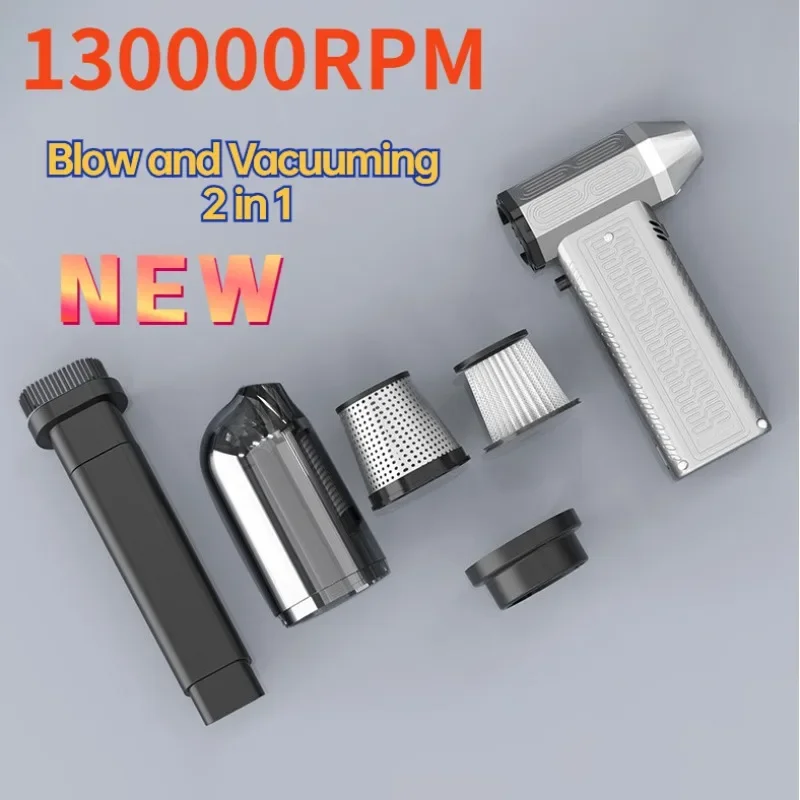 Turbofan Air Blower 130000RPM Mini Turbo Jet Fan Brushless Motor Handheld Duct Fan Portable Charging Cleaning Car Vacuum ＆ Dryer handheld air blower