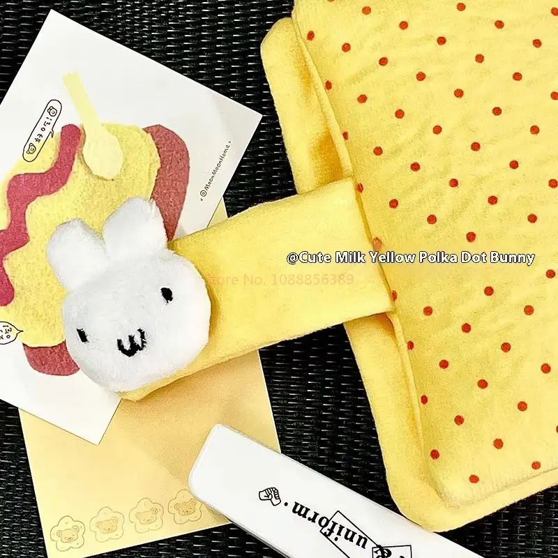 Cute M5 Handbook Book Cover Grey Cat Wave Dot Rabbit Cover High Beauty Simple Loose Leaf Notebook Only Shell - 5