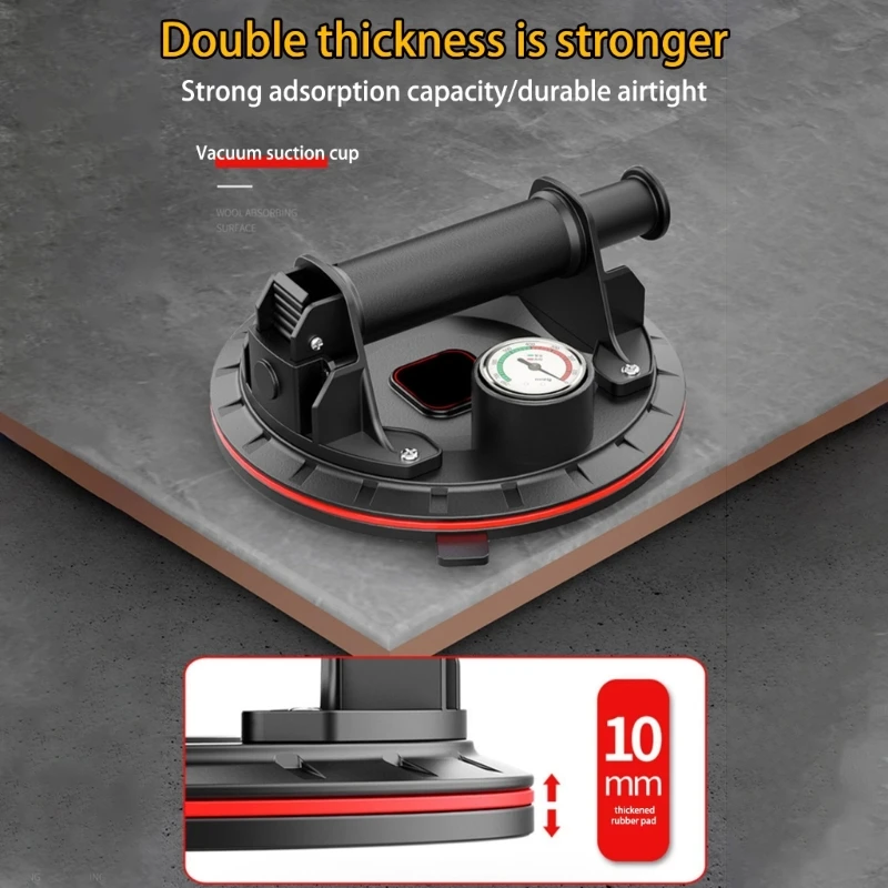 

67JE 8 inch Glass Suction Cup Vacuum Lifter with Pressure Gauge Hand Glass