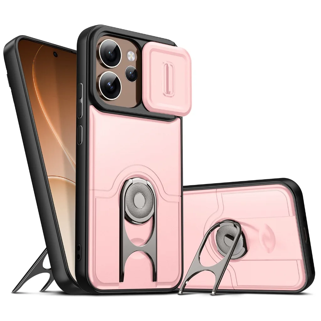 Slide Camera Lens Protector Kickstand Phone Case