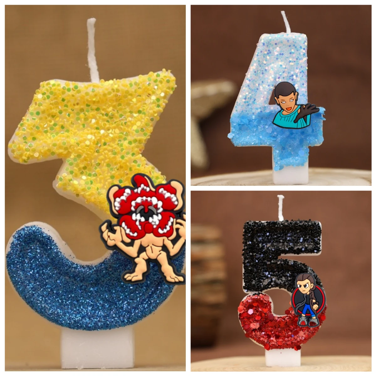 Stranger Halloween theme digital candle Number 0-9 Kids Birthday Cake Decoration Party Accessories