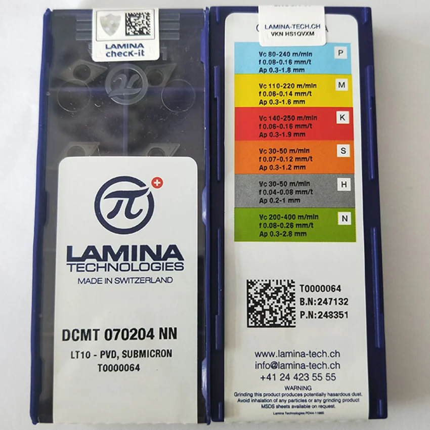 

DCMT070204NN LT10/DCMT11T304NN LT10/DCMT11T308NN LT10 DCMT2151 DCMT3251 DCMT3252 LAMINA CNC carbide inserts 10pcs/box