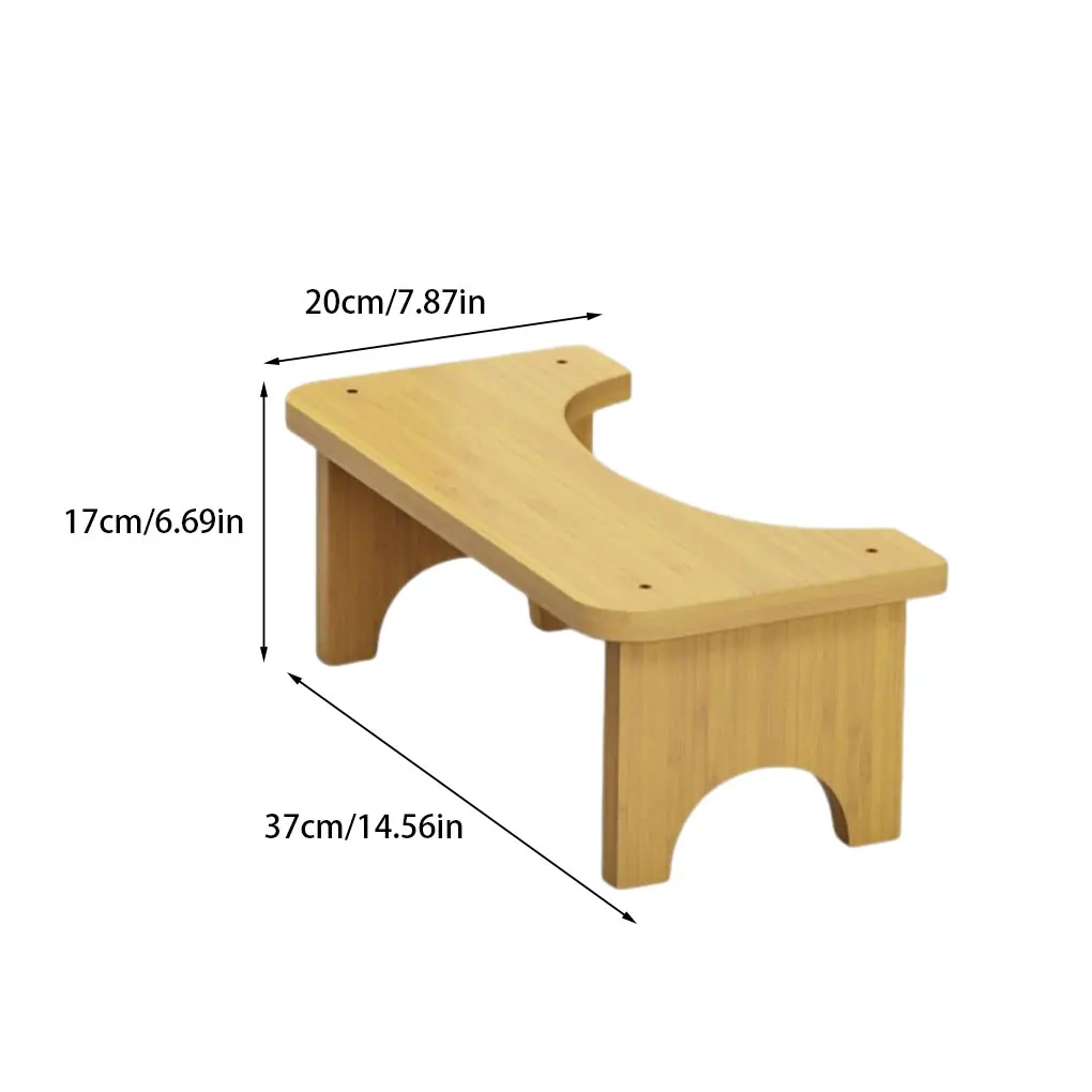 Bamboo Toilet Stool Non Slide Poop Seat Squat Bench for Nut-brown