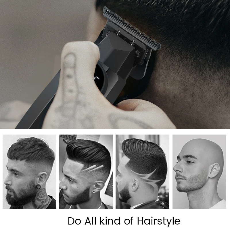 Lanmoda Professional Baldhead Hair Clipper for Barber 0 MM T Blade Men Bald Detailer Trimmer Shaver Haircut Machine Beard Razor 3