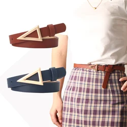 Net Red Women's Triangle Buckle Snap Fashion Versatile Dress Belt Classic