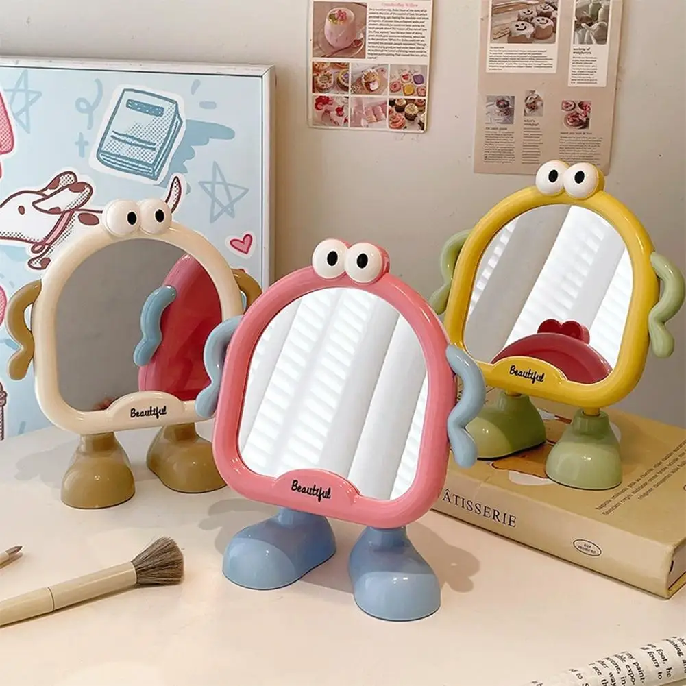 데스크탑 메이크업 거울 솔리드 컬러 심플 휴대용 핸드헬드 거울 귀여운 거울 접이식 컴팩트 학생 메이크업 B1P3