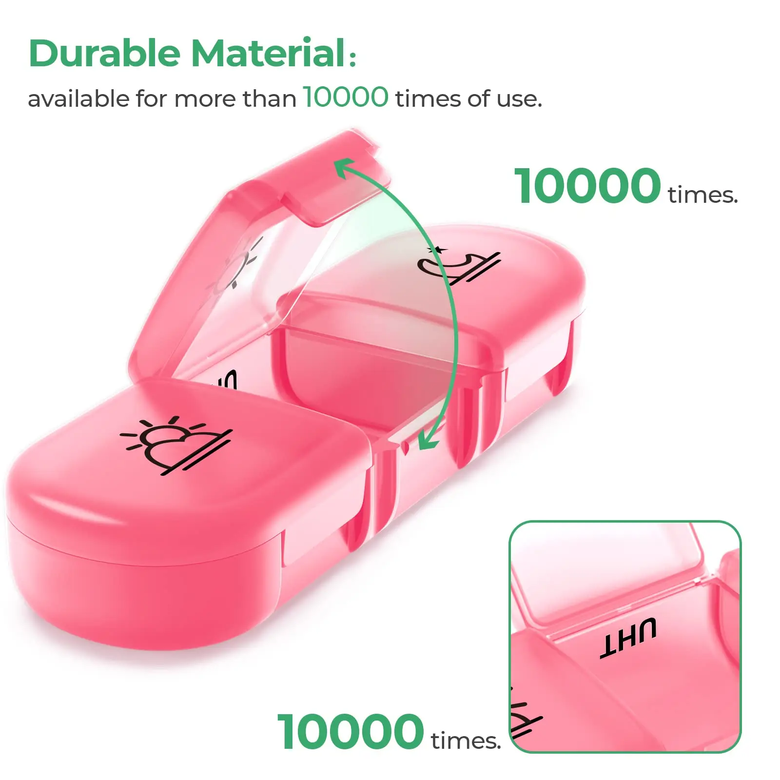 7-Day Pill Organizer 21 Grids 3 Times a Day Portable Travel Pill Box with Large Compartments for Vitamins Medicine and Fish Oils