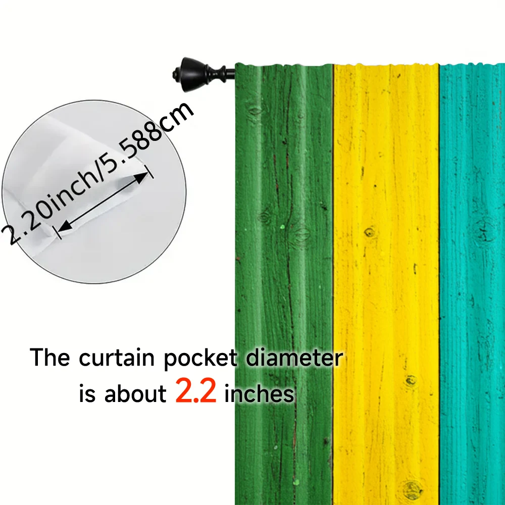 2pcs, spring summer Curtains Red, orange, yellow, green, blue and purple vertical stripes Sheer Curtains Versatile Polyester 5
