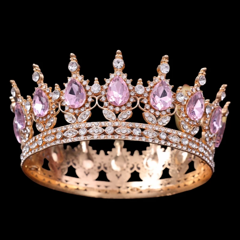 Rosa Kristall Tiaras und Kronen Stirnband für Frauen Strass Prom Diadem Braut Hochzeit Haarschmuck Schmuck Krone Tiara – Detail 16