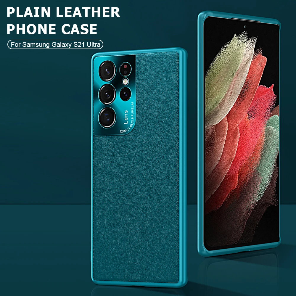 

100pcs Ultra Thin leather Case For Samsung Galaxy S22 S21 Ultra Plus S20 FE Note 20 Ultra S21 FE A32 A52 A72 Case Hardware Cases