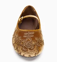 Novelty Velvet Embroidered Floral Design Ballet Flats Women Comfort Round Toe Mary Jane Shoes Lightweight Soft Designer Loafers - Image 3