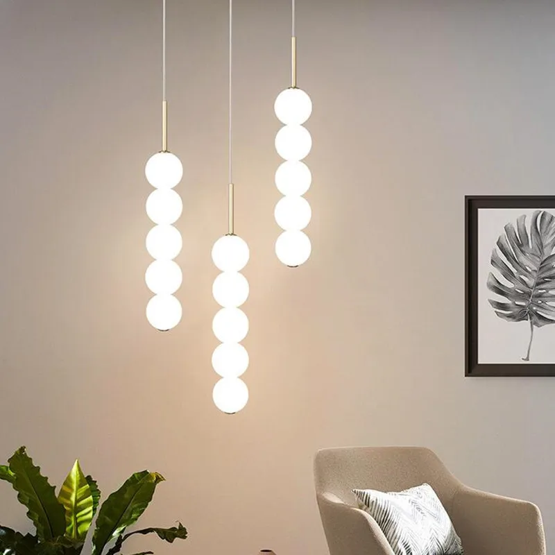 

Nordic Modern LED Chandelier Fixture Glass Ball Pendant Light Dining Room Bedroom Art Decor Restaurant Luxury Hanging Lamp