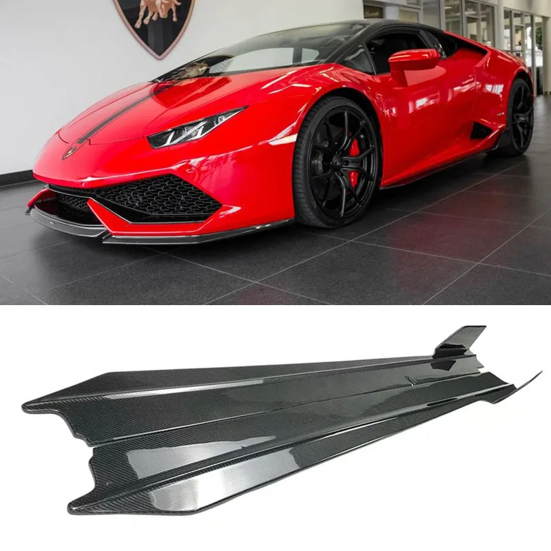 Carbon Fiber Front Lip Side skirt  For Lamborghini LP580 LP610 Refitted V-design High Performance