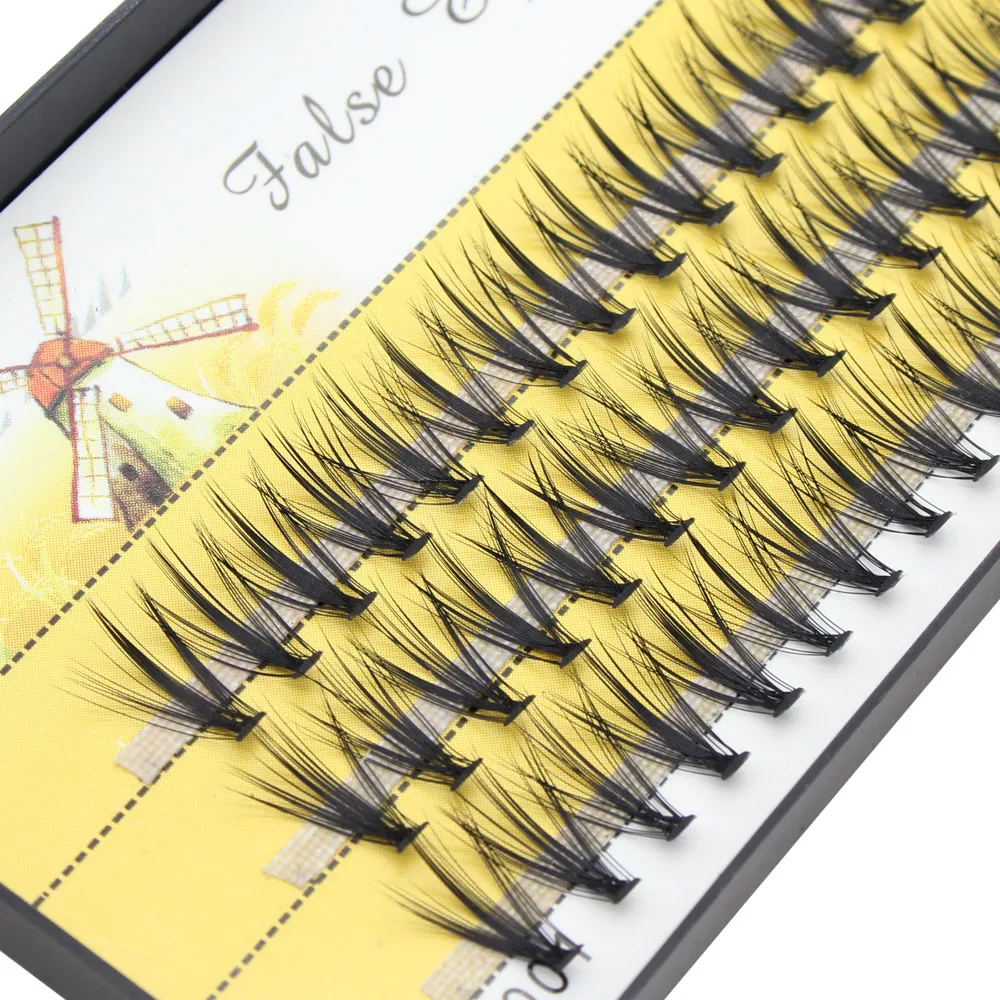 Moonlily 20D/30D/40D Beautiful Individual Cluster EyeLashes 3D Volume Silk Mink Grafting Fake False Lashes Extension Bunche Tool