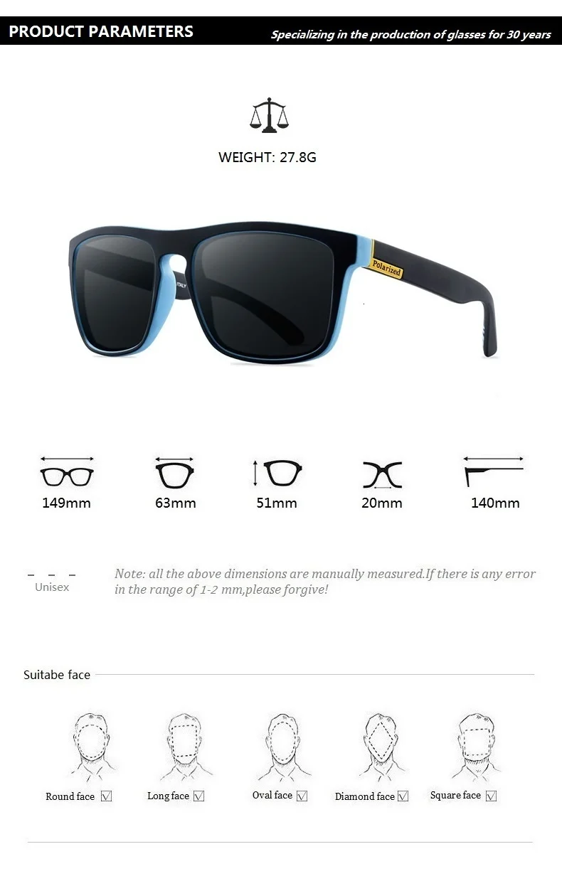 Oversized Polarized Sunglasses Men Women Sports Square Driver's Sun Glasses For Man Female Brand Design Shades Oculos De Sol UV