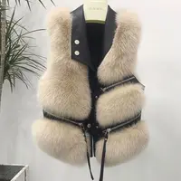 Fur Coat Women's Vest Short Clothing Autumn Winter Patchwork Slim Fashion Versatile 1