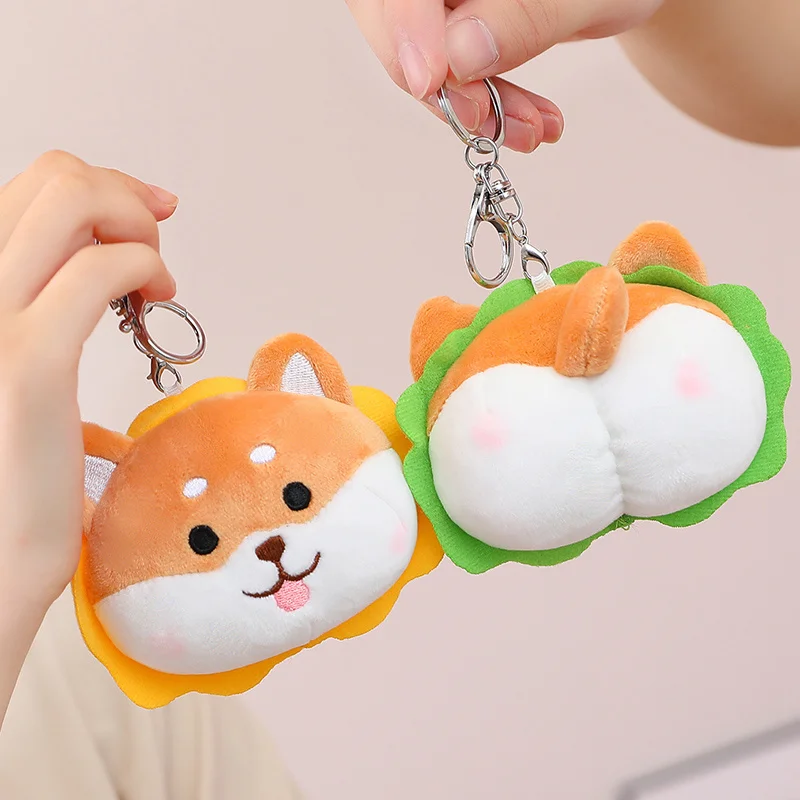 10cm Cute Two-Sided Shiba Inu Plush Keychain Kawaii Pig Plushies