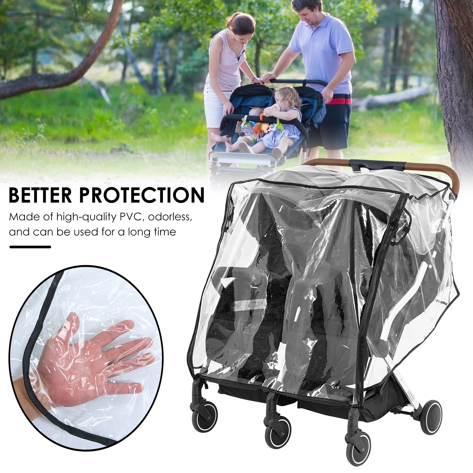 Double Stroller Graco Modes Stroller Rain Cover Couverture Bebe