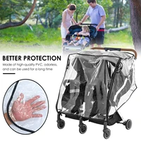 Universal Stroller Rain Cover Single and Double Baby Stroller Transparent Raincoat Wind Dust Shield Outdoor Baby Accessories