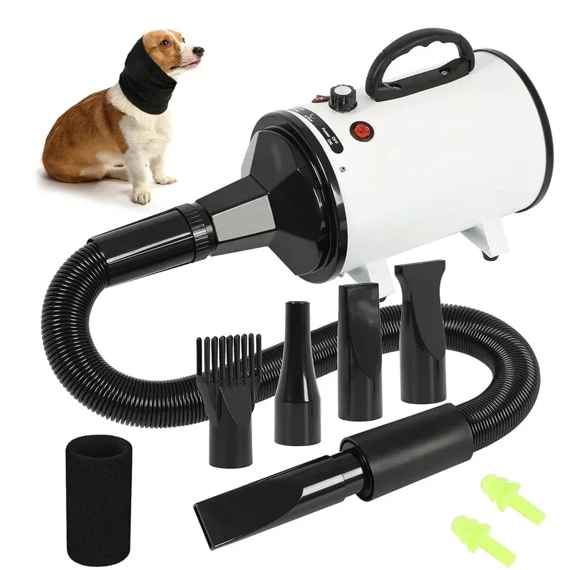 Dog Hair Dryer Pet Grooming Dryer 2-in-1 Smart Silent Dog Hair with High Power Negative Ions Sorting and Rinse Dogs
