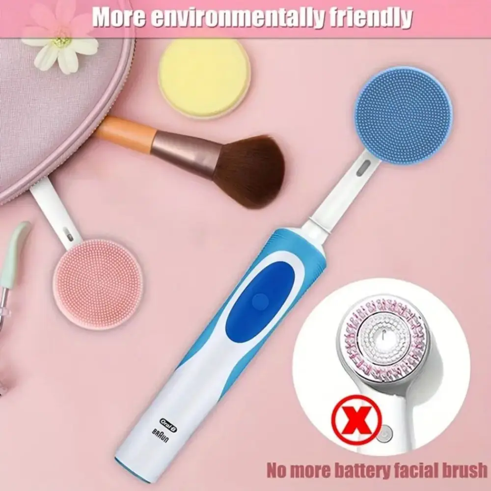 Upgrade Your Oral B Braun Electric Toothbrush with a Waterproof Silicone Facial Cleansing Brush Head - For Deep Cleaning, Exfoli