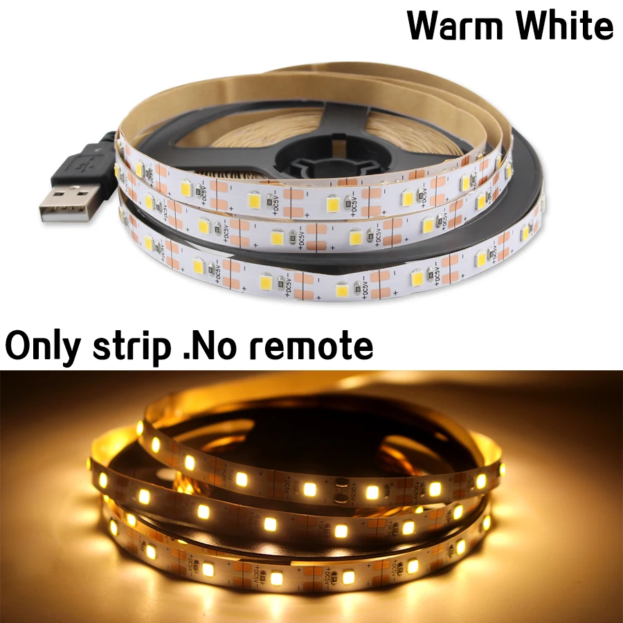 DC 5V Led Strip USB Light TV PC Backlight 2835 Warm White Cable Tape Diode USB 5 V Volt Led Strip Light Lamp For Room Home Decor