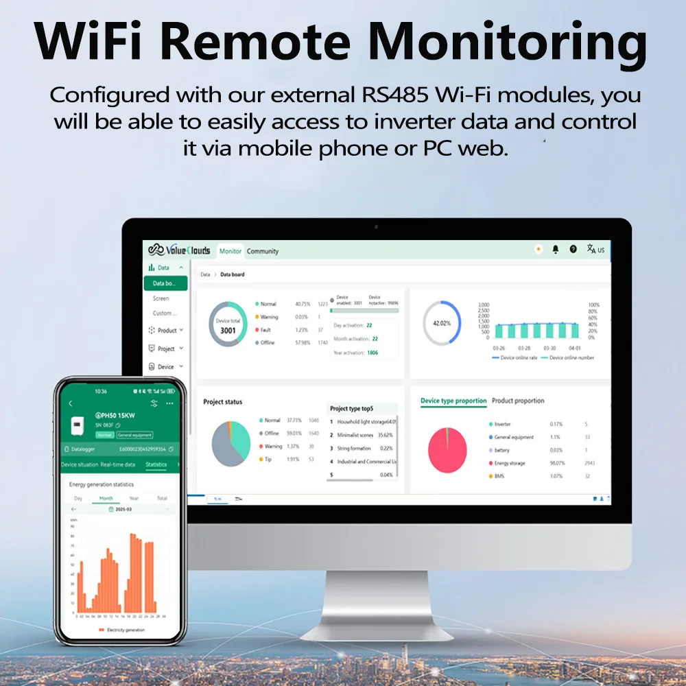 USB WiFi Dongle RS485 WiFi Module For MUST & MUST Energy & Infinisolar Hybrid Inverter Mobile Phone Wireless Remote Monitoring