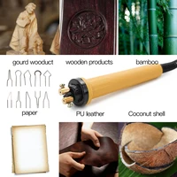Pyrography Machine Adjustable Temperature Pyrography Pen Wood Burning Tool Kit with 10 Wire Tips for Wood Leather Gourd 1