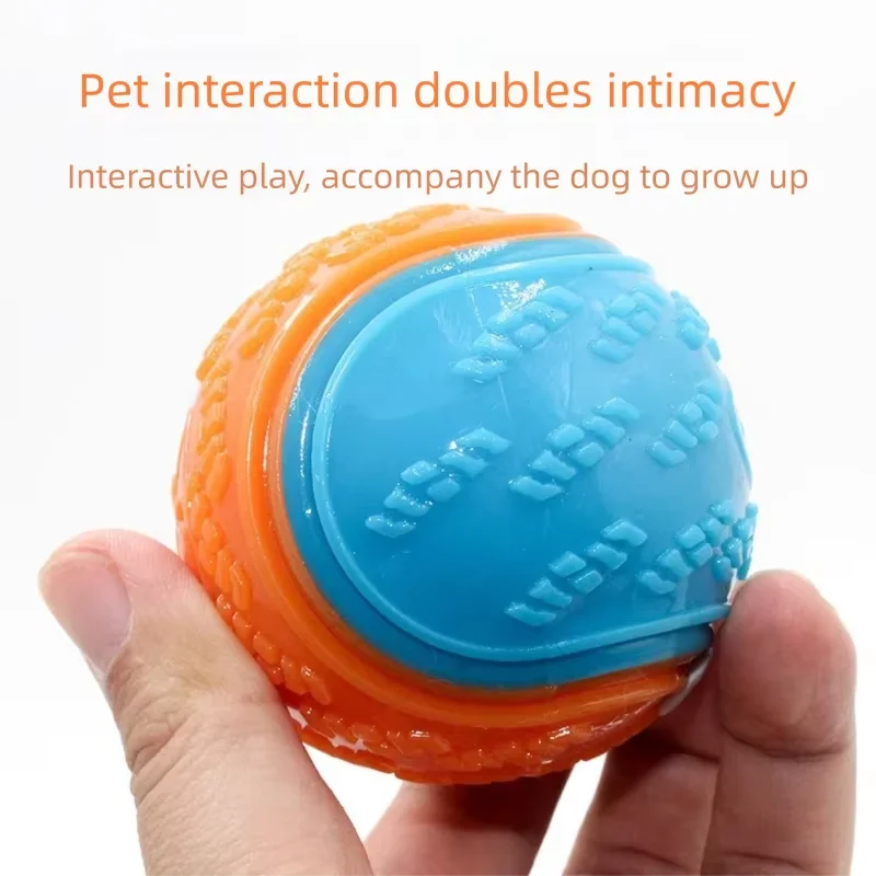 Dogs Interactive Toys Soft TPR Toys For Dog Pet Teeth Cleaning Bite Resistance Squeaky Dog Ball Toy GGWJ02_voghion.com